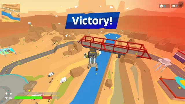 1v1.LOL Victory Royale banner after winning the duel duel match